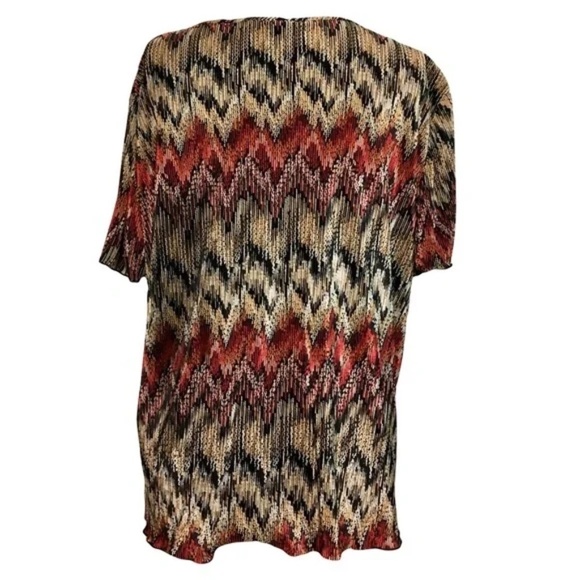 Lane Bryant | Multicolored Textured Layered Short Sleeve Blouse, Size 14/16 - Picture 2 of 6